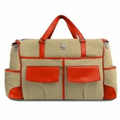 SumacLife Luggage Duffel Travel Carry-on Bag Fits Up To 15.6 Inch Laptop, Beige Orange (PT_NBKLEA813_DF)