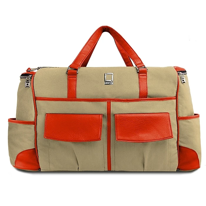 SumacLife Luggage Duffel Travel Carry-on Bag Fits Up To 15.6 Inch Laptop, Beige Orange (PT_NBKLEA813_DF) 1 SumacLife Luggage Duffel Travel Carry-on Bag Fits Up To 15.6 Inch Laptop, Beige Orange (PT_NBKLEA813_DF)