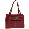 McKlein W Series Laptop Handbag, Red Trimmed In Sand Leather (96636)