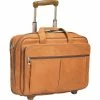 Solo New York Full-Grain Leather Rolling Laptop Case, Tan, 15.6"W (D529-1)