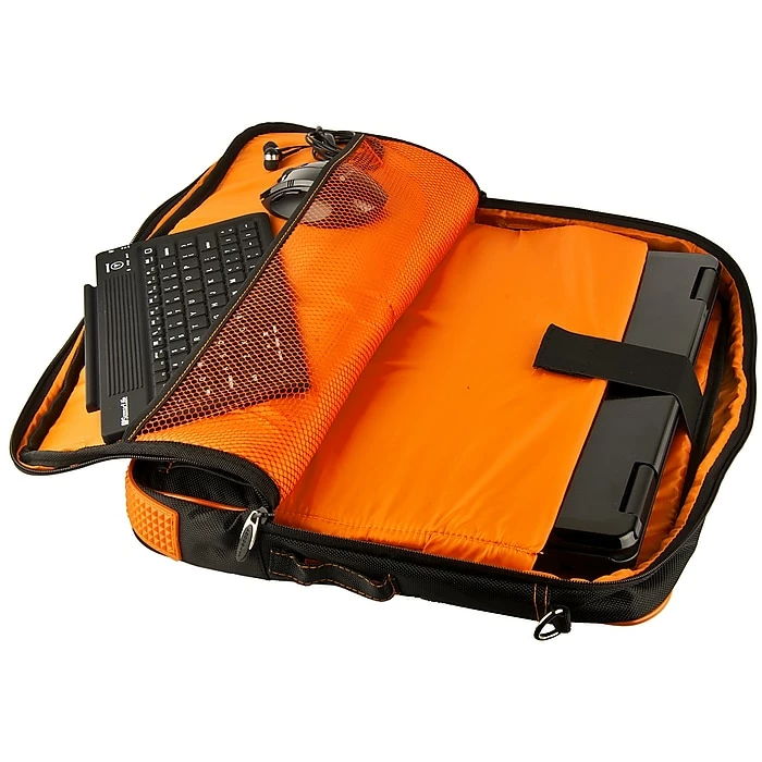 Vangoddy SumacLife 14 Inch Business Messenger Briefcase Laptop Case, Black Orange (PT_NBKLEA736_W1) 5 Vangoddy SumacLife 14 Inch Business Messenger Briefcase Laptop Case, Black Orange (PT_NBKLEA736_W1) - Image 5