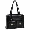 McKlein Verona, Fly-Through Checkpoint-Friendly Ladies' Laptop Briefcase, Top Grain Cowhide Leather, Black (96625)