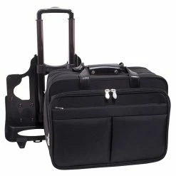 McKlein Roosevelt, Patented Detachable Wheeled Laptop Briefcase, Tech-Lite Ballistic Nylon, Black (74555)