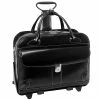 McKlein Lakewood, Checkpoint-Friendly Detachable Wheeled Laptop Briefcase, Top Grain Cowhide Leather, Black (96615)