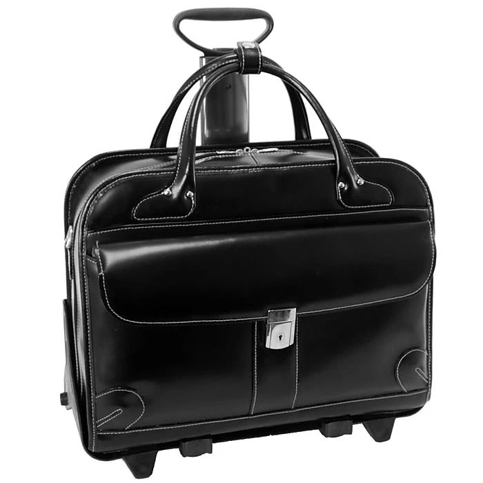 McKlein Lakewood, Checkpoint-Friendly Detachable Wheeled Laptop Briefcase, Top Grain Cowhide Leather, Black (96615) 1 McKlein Lakewood, Checkpoint-Friendly Detachable Wheeled Laptop Briefcase, Top Grain Cowhide Leather, Black (96615)