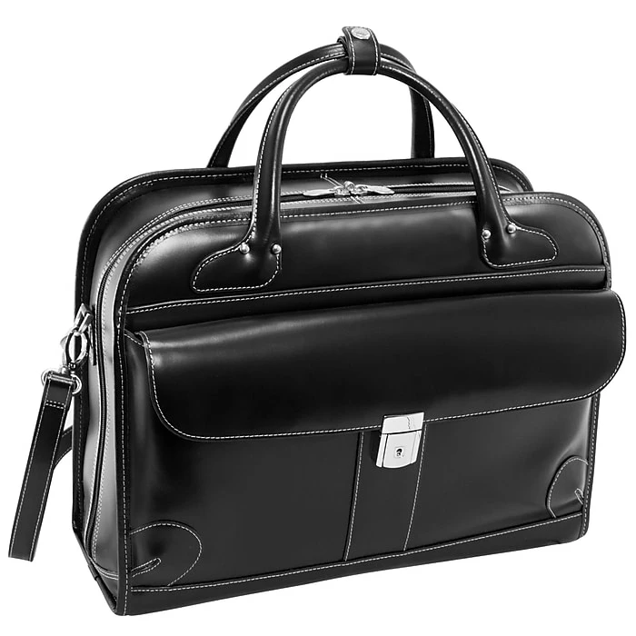 McKlein Lakewood, Checkpoint-Friendly Detachable Wheeled Laptop Briefcase, Top Grain Cowhide Leather, Black (96615) 2 McKlein Lakewood, Checkpoint-Friendly Detachable Wheeled Laptop Briefcase, Top Grain Cowhide Leather, Black (96615) - Image 2