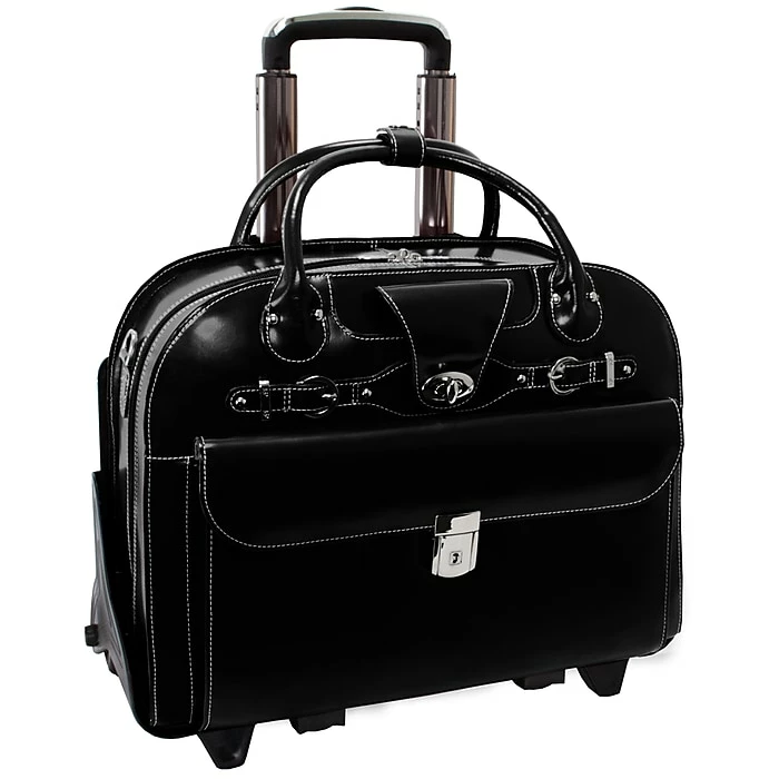 McKlein W Series, ROSEVILLE, Genuine Cowhide Leather, Checkpoint-Friendly Detachable Wheeled Laptop Briefcase, Black (96645) 1 McKlein W Series, ROSEVILLE, Genuine Cowhide Leather, Checkpoint-Friendly Detachable Wheeled Laptop Briefcase, Black (96645)