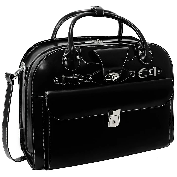 McKlein W Series, ROSEVILLE, Genuine Cowhide Leather, Checkpoint-Friendly Detachable Wheeled Laptop Briefcase, Black (96645) 2 McKlein W Series, ROSEVILLE, Genuine Cowhide Leather, Checkpoint-Friendly Detachable Wheeled Laptop Briefcase, Black (96645) - Image 2
