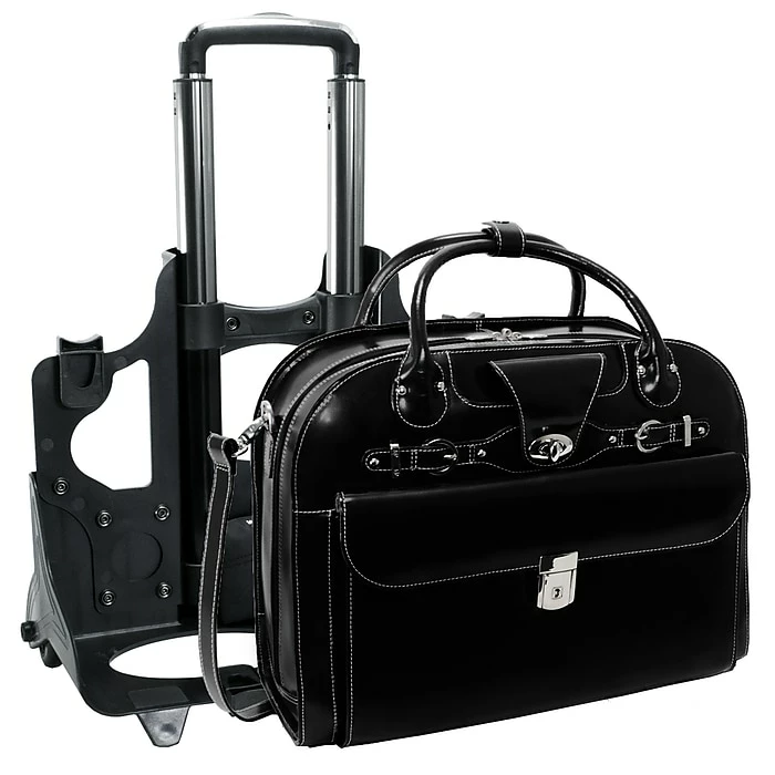 McKlein W Series, ROSEVILLE, Genuine Cowhide Leather, Checkpoint-Friendly Detachable Wheeled Laptop Briefcase, Black (96645) 3 McKlein W Series, ROSEVILLE, Genuine Cowhide Leather, Checkpoint-Friendly Detachable Wheeled Laptop Briefcase, Black (96645) - Image 3