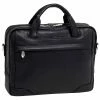 McKlein S Series, BRIDGEPORT, Pebble Grain Calfskin Leather, Large Laptop Briefcase, Black (15475)