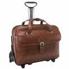 McKlein Siamod VERNAZZA, CARUGETTO, Napa Cashmere Leather, Patented Detachable -Wheeled Laptop Briefcase, Cognac (45294)
