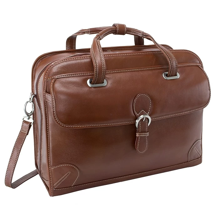 McKlein Siamod VERNAZZA, CARUGETTO, Napa Cashmere Leather, Patented Detachable -Wheeled Laptop Briefcase, Cognac (45294) 2 McKlein Siamod VERNAZZA, CARUGETTO, Napa Cashmere Leather, Patented Detachable -Wheeled Laptop Briefcase, Cognac (45294) - Image 2
