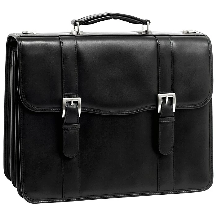 McKlein V Series, FLOURNOY, Top Grain Cowhide Leather, Double Compartment Laptop Briefcase, Black (85955) 1 McKlein V Series, FLOURNOY, Top Grain Cowhide Leather, Double Compartment Laptop Briefcase, Black (85955)