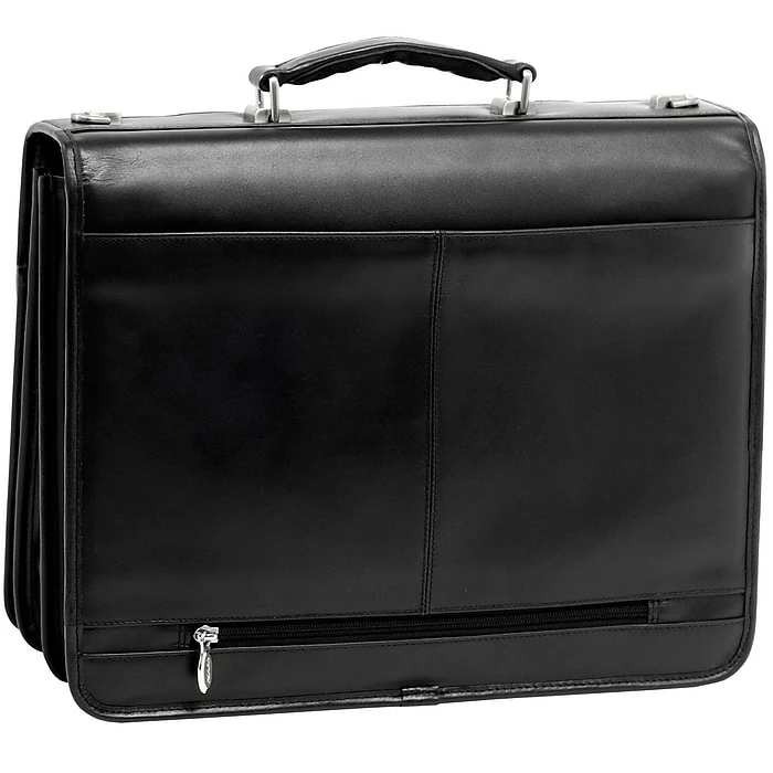 McKlein V Series, FLOURNOY, Top Grain Cowhide Leather, Double Compartment Laptop Briefcase, Black (85955) 2 McKlein V Series, FLOURNOY, Top Grain Cowhide Leather, Double Compartment Laptop Briefcase, Black (85955) - Image 2