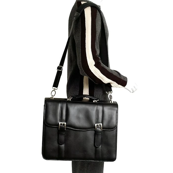 McKlein V Series, FLOURNOY, Top Grain Cowhide Leather, Double Compartment Laptop Briefcase, Black (85955) 3 McKlein V Series, FLOURNOY, Top Grain Cowhide Leather, Double Compartment Laptop Briefcase, Black (85955) - Image 3