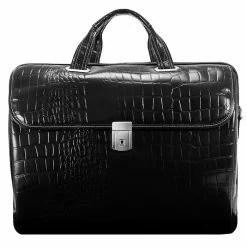 Siamod MONTEROSSO, SERVANO, Embossed Crocco Leather, Tablet Briefcase, Black (35535) -Laptop Bags & Cases Shop unnamed file 1389