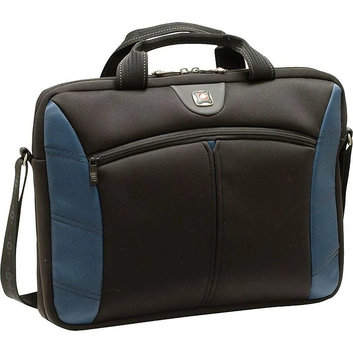 SWISSGEAR Wenger Swiss Gear Sherpa Slim Laptop Case, Black/Blue Polyester (GA-7433-06F00) 1 SWISSGEAR Wenger Swiss Gear Sherpa Slim Laptop Case, Black/Blue Polyester (GA-7433-06F00)