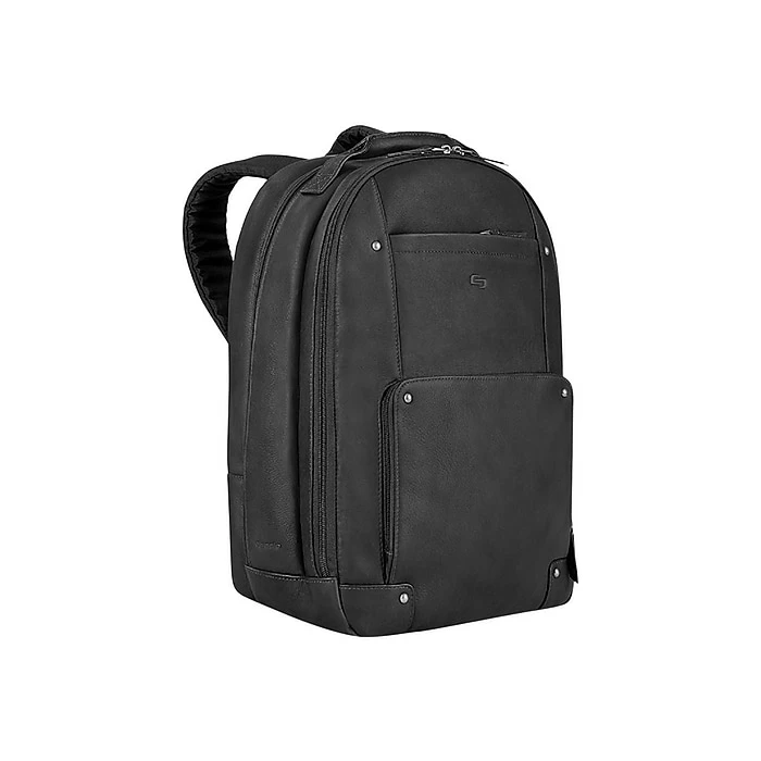 Solo Vintage Laptop Backpack, Black Leather (VTA701-4) 2 Solo Vintage Laptop Backpack, Black Leather (VTA701-4) - Image 2
