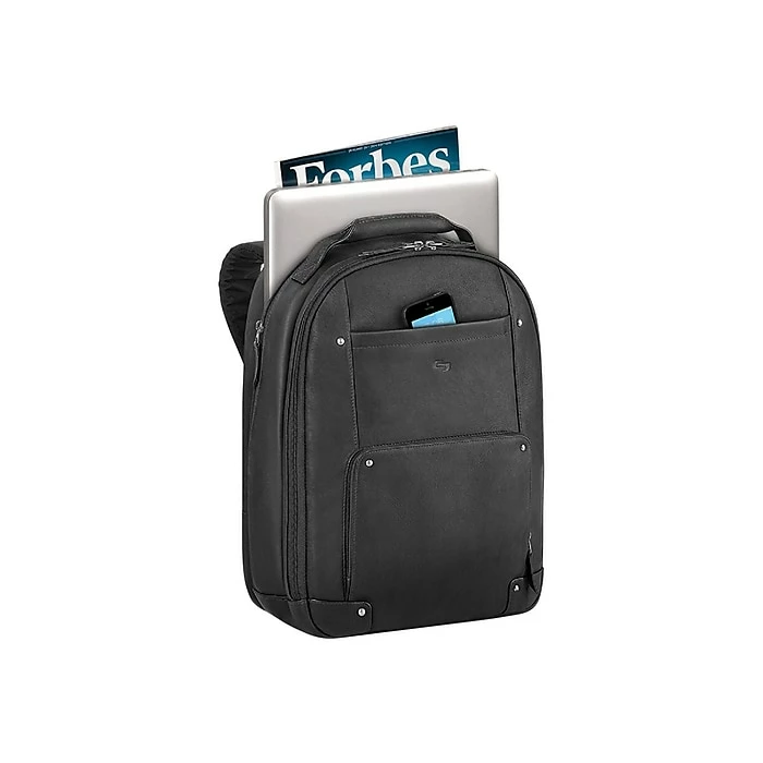 Solo Vintage Laptop Backpack, Black Leather (VTA701-4) 3 Solo Vintage Laptop Backpack, Black Leather (VTA701-4) - Image 3