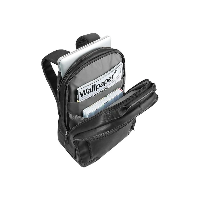 Solo Vintage Laptop Backpack, Black Leather (VTA701-4) 7 Solo Vintage Laptop Backpack, Black Leather (VTA701-4) - Image 7