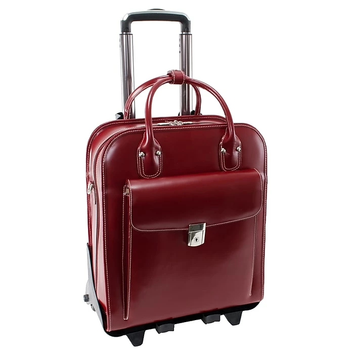 McKlein W Series Laptop Roller, Red Trimmed In Sand Leather (96496) 1 McKlein W Series Laptop Roller, Red Trimmed In Sand Leather (96496)