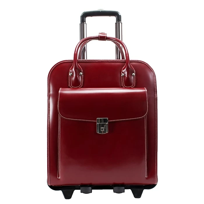 McKlein W Series Laptop Roller, Red Trimmed In Sand Leather (96496) 3 McKlein W Series Laptop Roller, Red Trimmed In Sand Leather (96496) - Image 3
