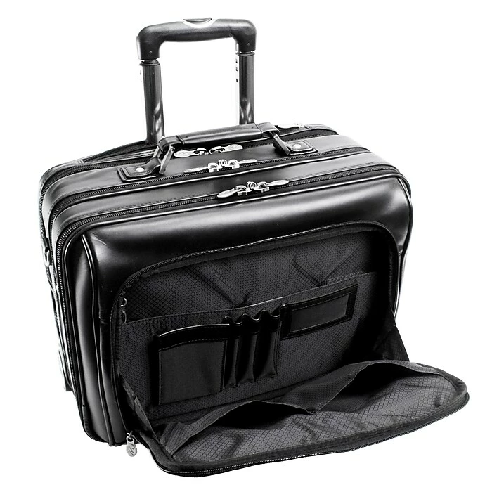 McKlein C Series Laptop Roller, Black Leather (83405) 4 McKlein C Series Laptop Roller, Black Leather (83405) - Image 4