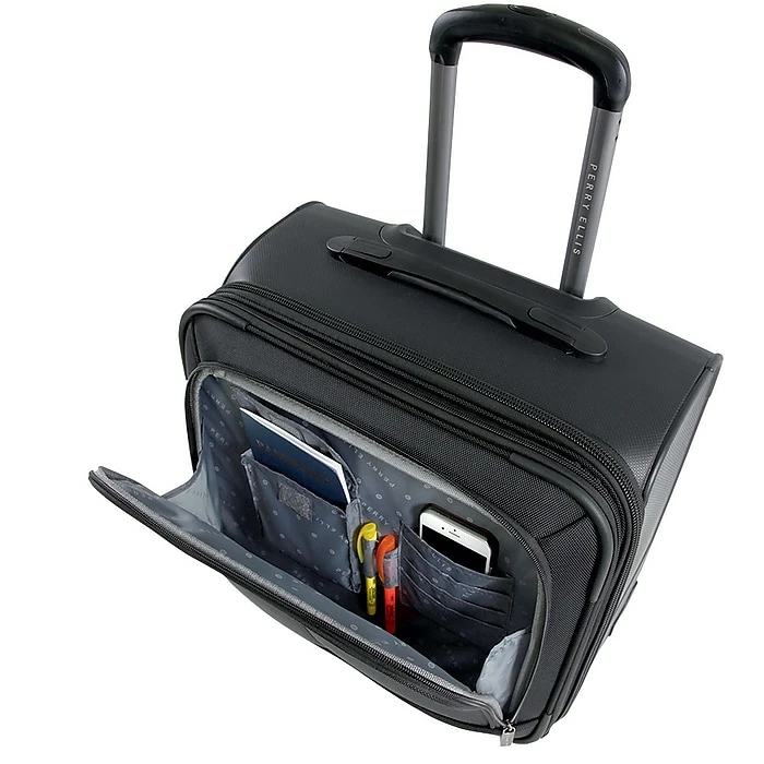 Perry Ellis Excess Rolling Laptop Briefcase, Black Nylon (PE-WT-1100-BK) 2 Perry Ellis Excess Rolling Laptop Briefcase, Black Nylon (PE-WT-1100-BK) - Image 2