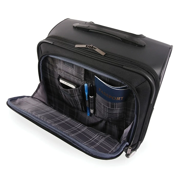 Perry Ellis Excess Rolling Laptop Briefcase, Black Nylon (PE-WT-1100-BK) 3 Perry Ellis Excess Rolling Laptop Briefcase, Black Nylon (PE-WT-1100-BK) - Image 3