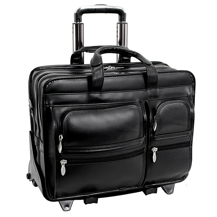McKlein Clinton P Series Laptop Rolling Briefcase, Black Leather (88445) 1 McKlein Clinton P Series Laptop Rolling Briefcase, Black Leather (88445)