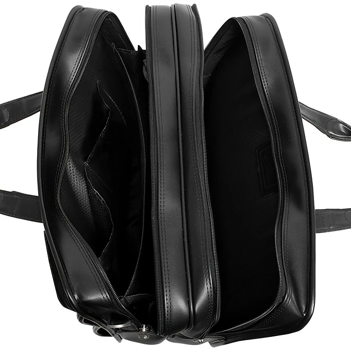 McKlein Clinton P Series Laptop Rolling Briefcase, Black Leather (88445) 4 McKlein Clinton P Series Laptop Rolling Briefcase, Black Leather (88445) - Image 4