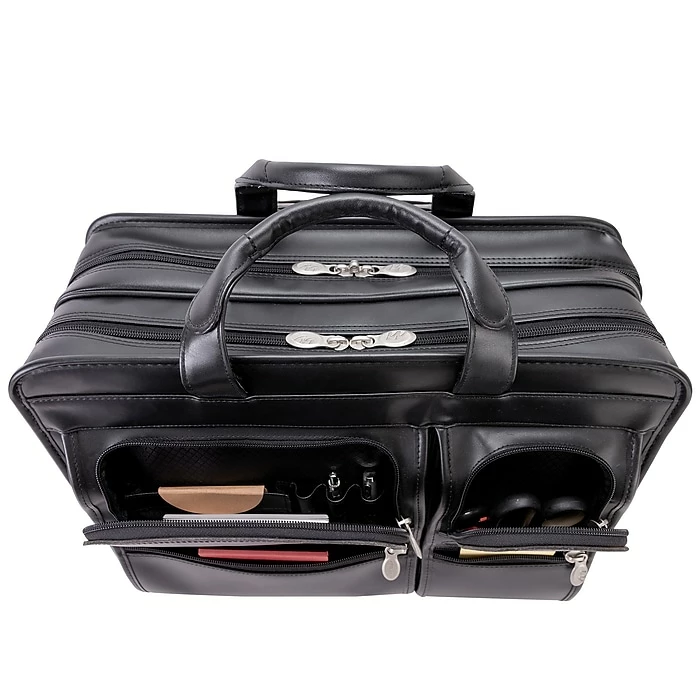 McKlein Clinton P Series Laptop Rolling Briefcase, Black Leather (88445) 9 McKlein Clinton P Series Laptop Rolling Briefcase, Black Leather (88445) - Image 9