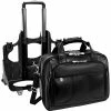 McKlein R Series Laptop Rolling Briefcase, Black Leather (83585)