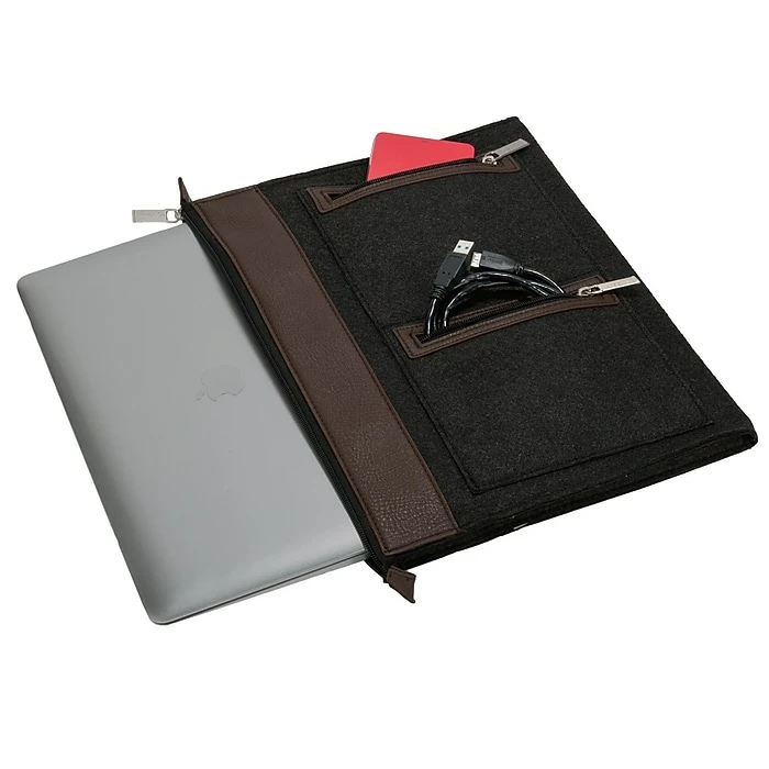 Vangoddy Vangddy Exo Woolen Felt Laptop Sleeve 13 Inch 14 Inch Brown 3 Vangoddy Vangddy Exo Woolen Felt Laptop Sleeve 13 Inch 14 Inch Brown - Image 3
