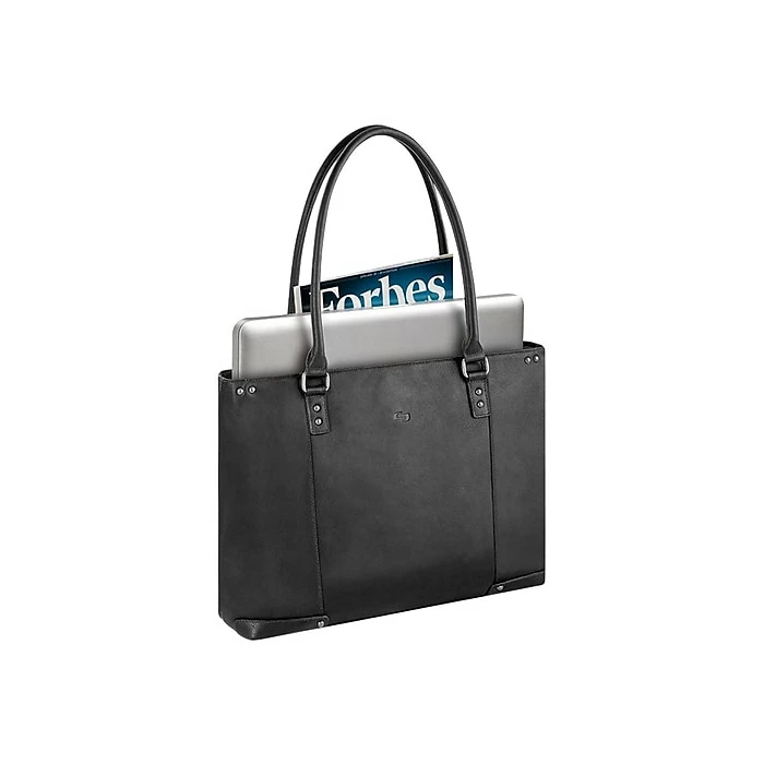 Solo New York Laptop Tote, Black Leather (VTA801-4) 2 Solo New York Laptop Tote, Black Leather (VTA801-4) - Image 2