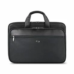 Solo New York Midtown Collection Paramount Laptop Briefcase, Black Polyester (SGB300-4)
