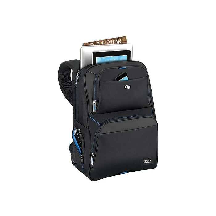 Solo New York Thrive Laptop Backpack, Black/Blue Polyester (UBN701-44) 3 Solo New York Thrive Laptop Backpack, Black/Blue Polyester (UBN701-44) - Image 3