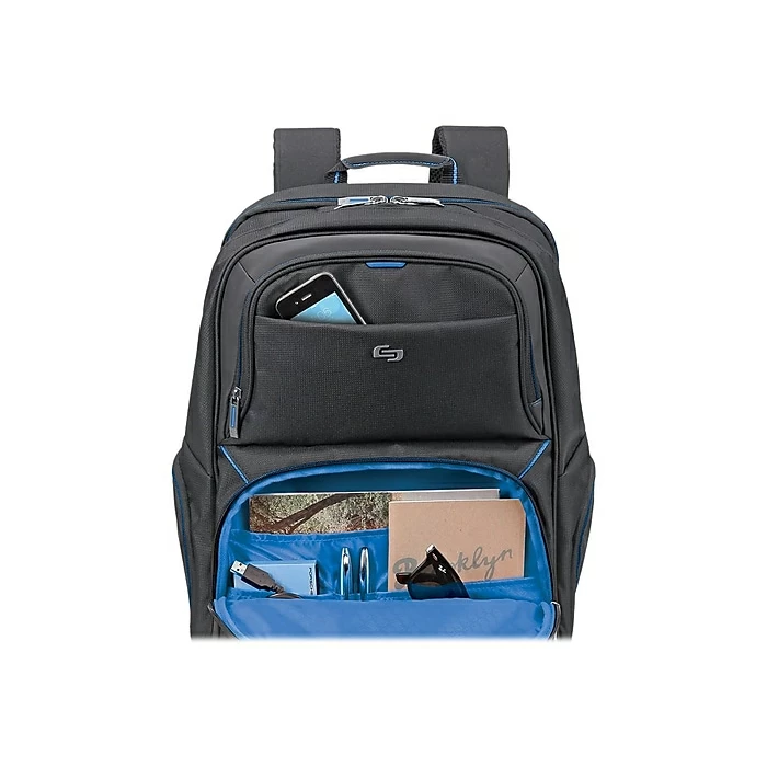 Solo New York Thrive Laptop Backpack, Black/Blue Polyester (UBN701-44) 4 Solo New York Thrive Laptop Backpack, Black/Blue Polyester (UBN701-44) - Image 4