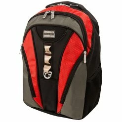 Vangoddy Mesh Nylon Backpack For 15.6 Inch Laptop, Black Red (PT_NBKLEA034_BS)