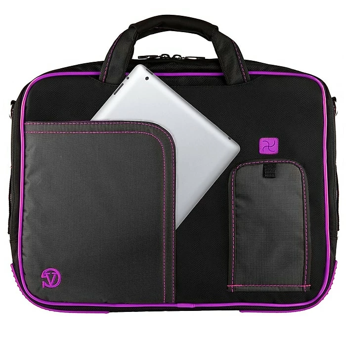 Vangoddy Pindar Laptop Sleeve Messenger Shoulder Bag Fits Up To 15" Laptops - Large (Black And Purple) 4 Vangoddy Pindar Laptop Sleeve Messenger Shoulder Bag Fits Up To 15" Laptops - Large (Black And Purple) - Image 4