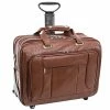 McKlein S Series, WEST TOWN, PebbleGrain Leather, Checkpoint-Friendly Detachable Wheeled Laptop Briefcase, Brown (15704)