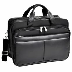 McKlein R Series Laptop Briefcase, Black Leather (83985)