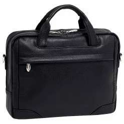 McKlein S Series Laptop Briefcase, Black Leather (15485)