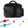 Vangoddy Office Business Travel Laptop Case Up To 14 Inch Laptop + 4x MicroUSB Charging Cables, Black Purple