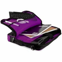 Vangoddy Office Business Travel Laptop Case Up To 14 Inch Laptop + 4x MicroUSB Charging Cables, Black Purple -Laptop Bags & Cases Shop unnamed file 646