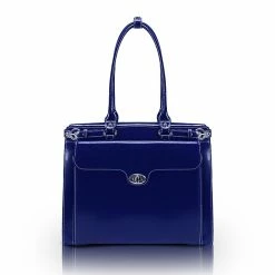 McKlein WINNETKA W Series Laptop Briefcase, Navy Genuine Leather (94837)