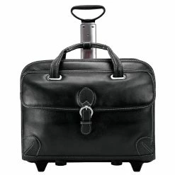 McKlein Siamod VERNAZZA, CARUGETTO, Napa Cashmere Leather, Patented Detachable -Wheeled Laptop Briefcase, Black (45295) -Laptop Bags & Cases Shop unnamed file 698