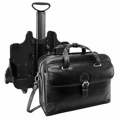 McKlein Siamod VERNAZZA, CARUGETTO, Napa Cashmere Leather, Patented Detachable -Wheeled Laptop Briefcase, Black (45295) -Laptop Bags & Cases Shop unnamed file 701