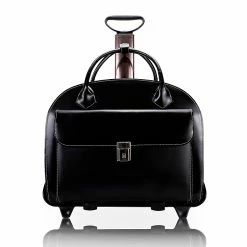McKlein W Series Glen Ellyn Ladies' Laptop Briefcase, Black Leather (94365)
