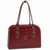 McKlein W Series Laptop Briefcase, Red Trimmed In Sand Leather (96526)